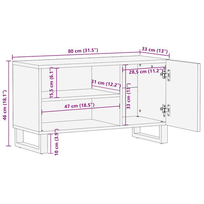 TV-Schrank 80x33x46 cm Massivholz Mango