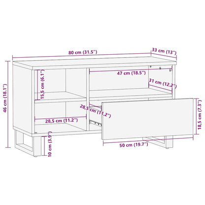 TV-Schrank 80x33x46 cm Massivholz Mango