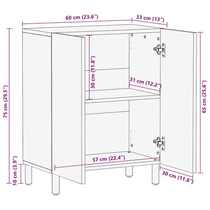 Sideboard Braun 60x33x75 cm Massivholz Mango