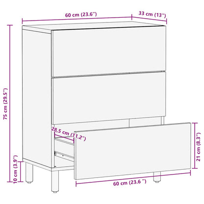 Sideboard Braun 60x33x75 cm Massivholz Mango