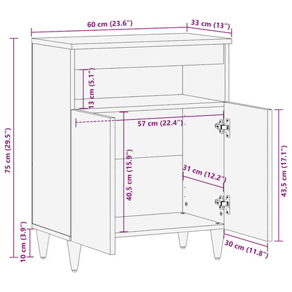 Sideboard 60x33x75 cm Massivholz Mango