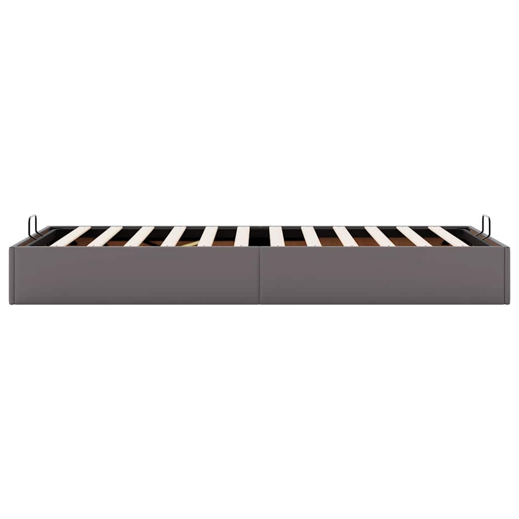 Ottoman-Bett ohne Matratze Grau 100x200 cm Kunstleder