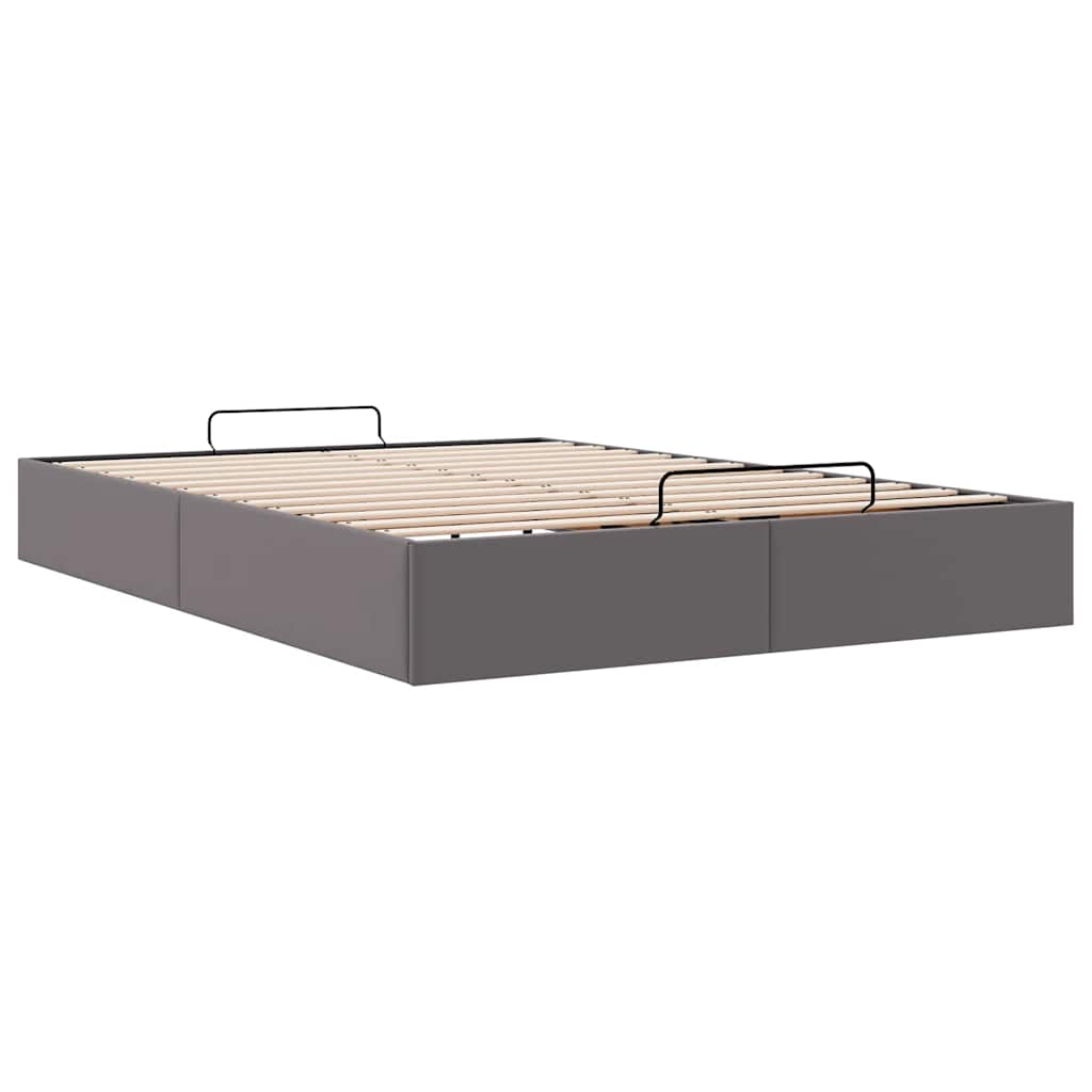 Ottoman-Bett ohne Matratze Grau 140x190 cm Kunstleder