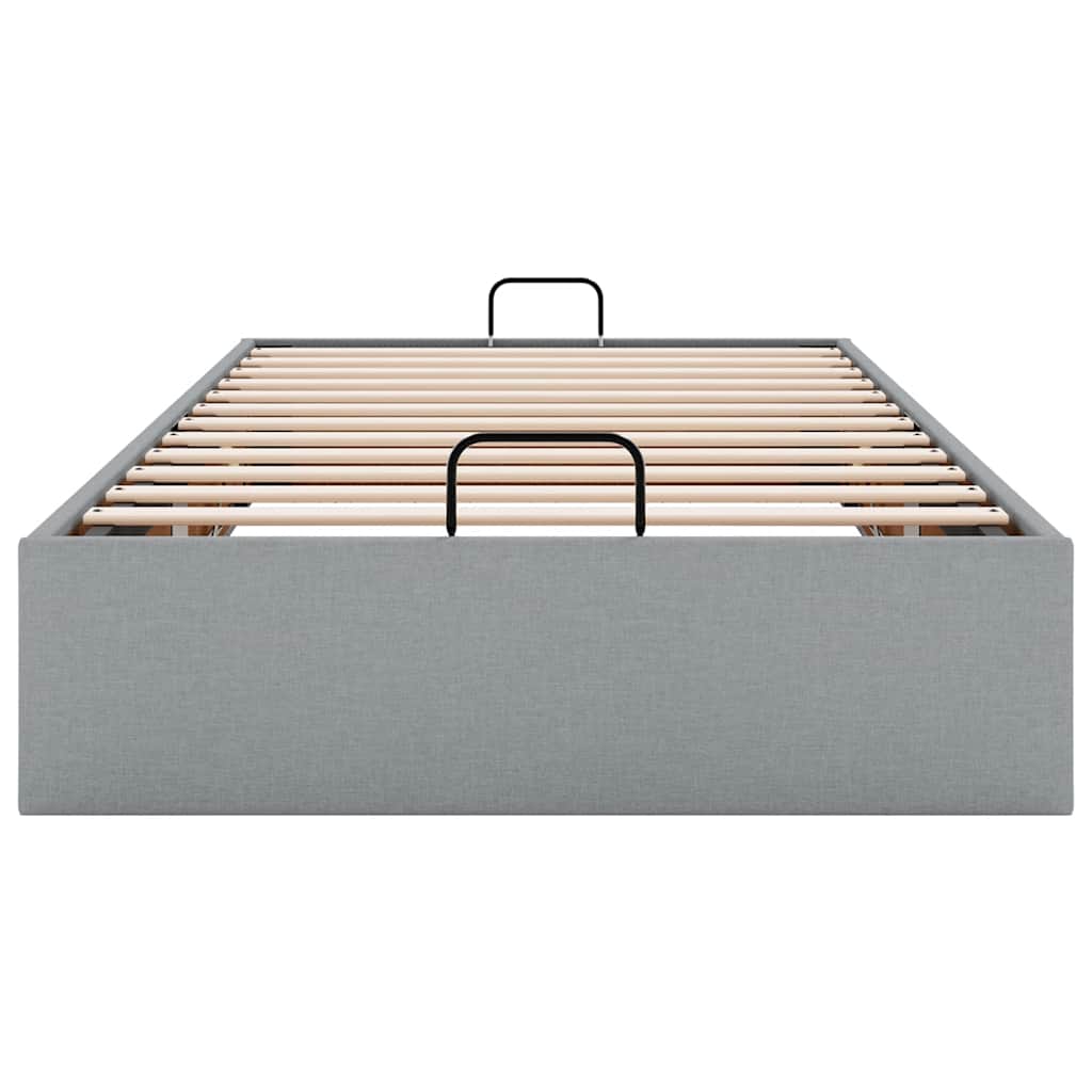 Ottoman-Bett ohne Matratze Hellgrau 80x200 cm Stoff