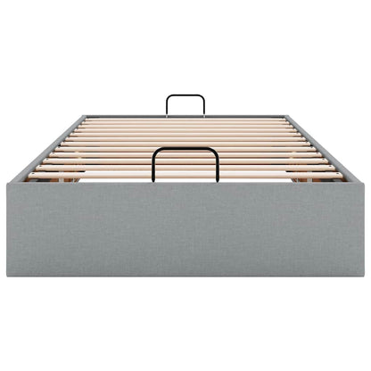 Ottoman-Bett ohne Matratze Hellgrau 90x190 cm Stoff