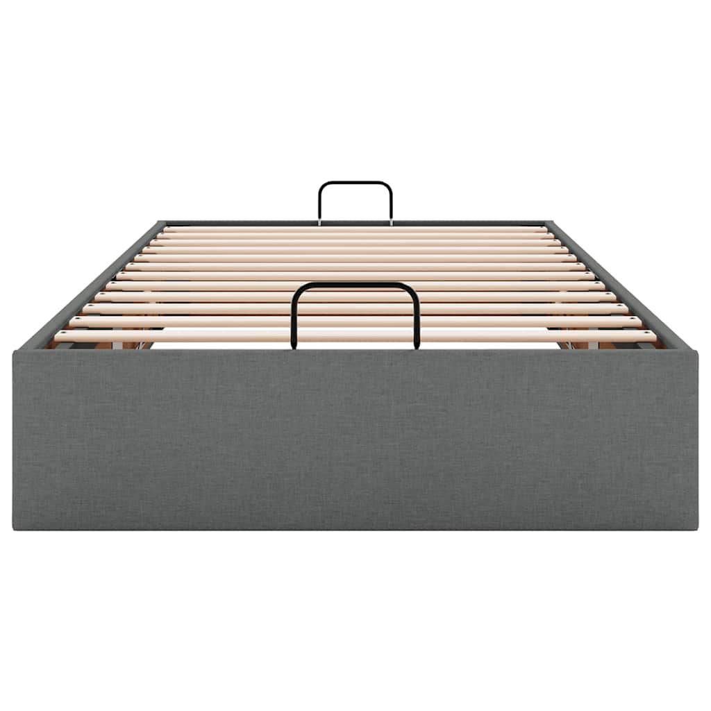 Ottoman-Bett ohne Matratze Dunkelgrau 90x190 cm Stoff