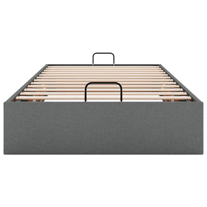 Ottoman-Bett ohne Matratze Dunkelgrau 90x190 cm Stoff