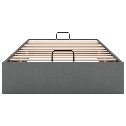 Ottoman-Bett ohne Matratze Dunkelgrau 90x200 cm Stoff