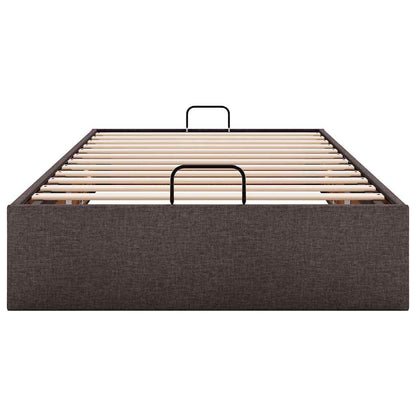 Ottoman-Bett ohne Matratze Dunkelbraun 90x200 cm Stoff