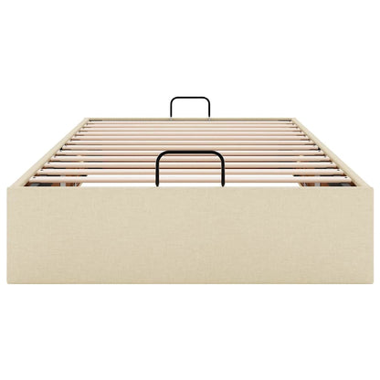 Ottoman-Bett ohne Matratze Creme 90x200 cm Stoff