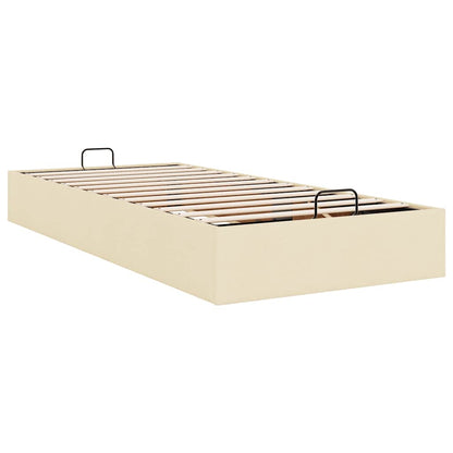 Ottoman-Bett ohne Matratze Creme 90x200 cm Stoff