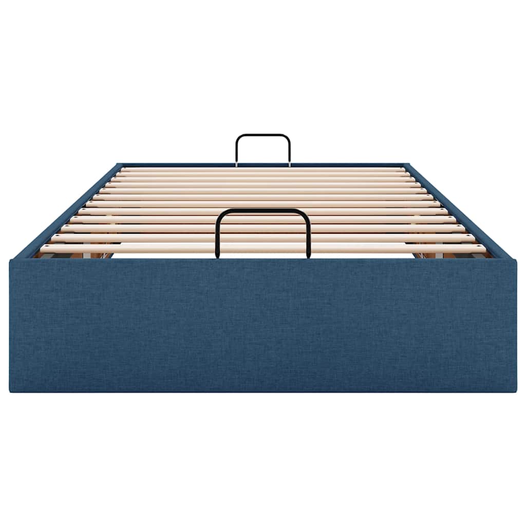 Ottoman-Bett ohne Matratze Blau 90x200 cm Stoff