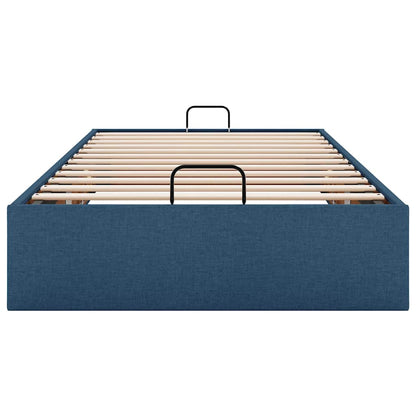 Ottoman-Bett ohne Matratze Blau 90x200 cm Stoff
