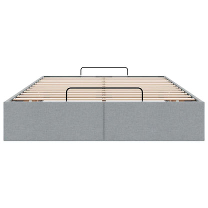 Ottoman-Bett ohne Matratze Hellgrau 120x200 cm Stoff