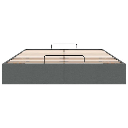 Ottoman-Bett ohne Matratze Dunkelgrau 140x190 cm Stoff