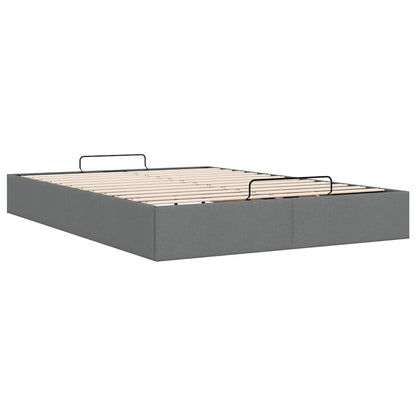Ottoman-Bett ohne Matratze Dunkelgrau 140x190 cm Stoff