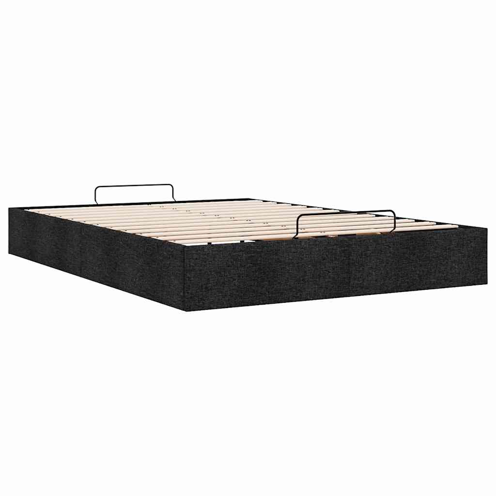 Ottoman-Bett ohne Matratze Schwarz 140x190 cm Stoff