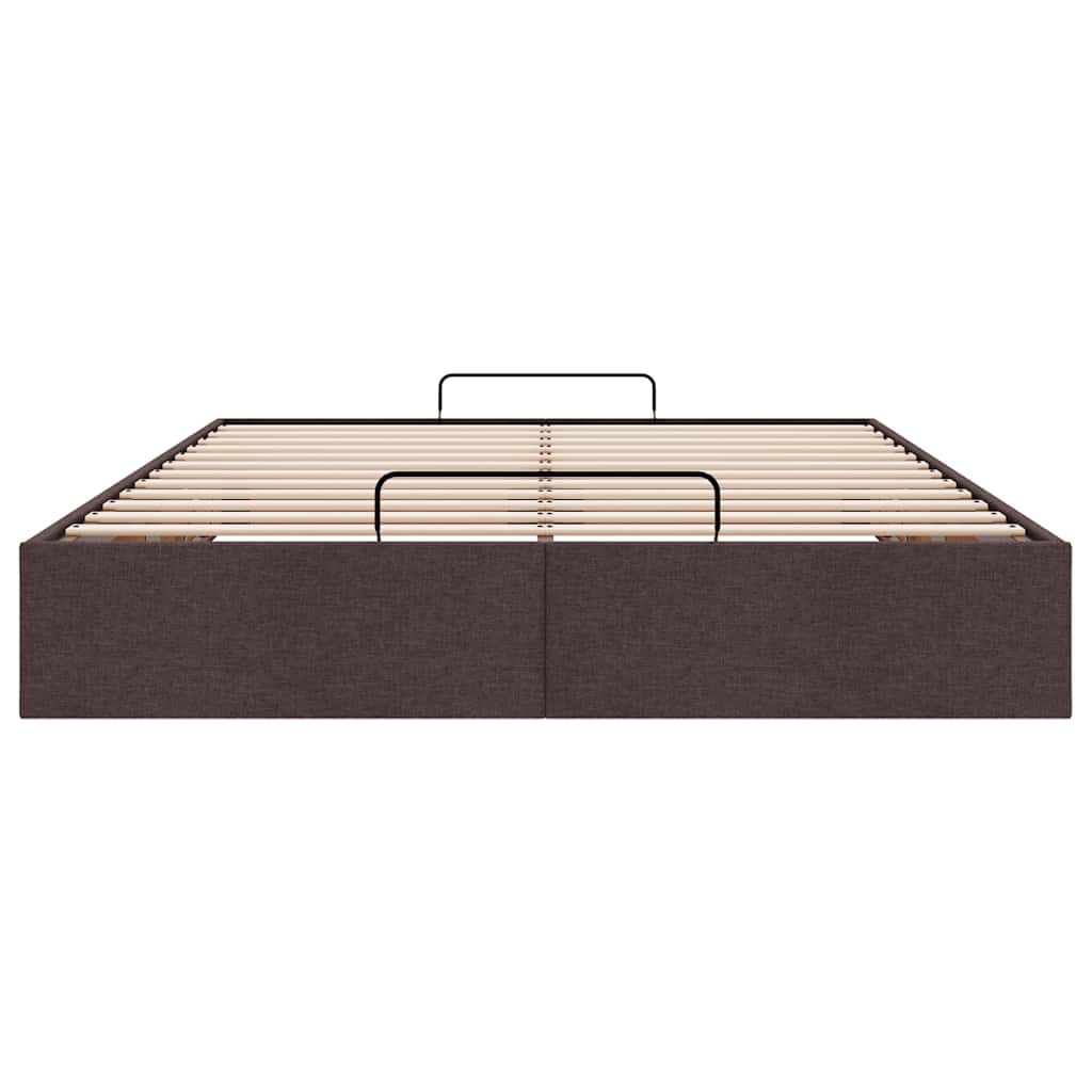 Ottoman-Bett ohne Matratze Dunkelbraun 140x190 cm Stoff