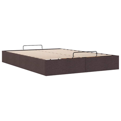 Ottoman-Bett ohne Matratze Dunkelbraun 140x200 cm Stoff