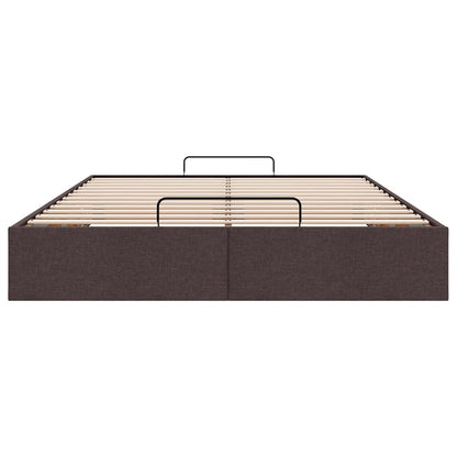 Ottoman-Bett ohne Matratze Dunkelbraun 140x200 cm Stoff