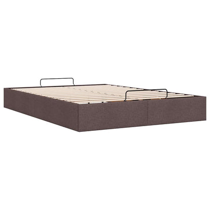 Ottoman-Bett ohne Matratze Dunkelbraun 140x200 cm Stoff