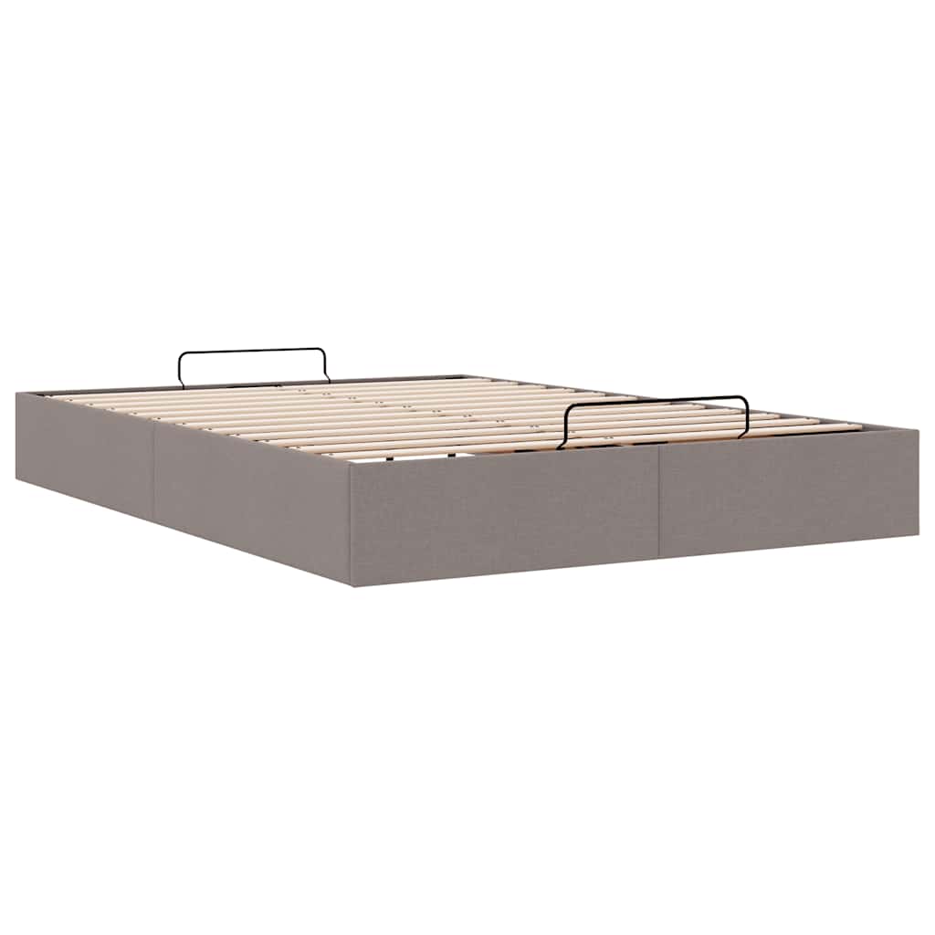 Ottoman-Bett ohne Matratze Taupe 140x200 cm Stoff