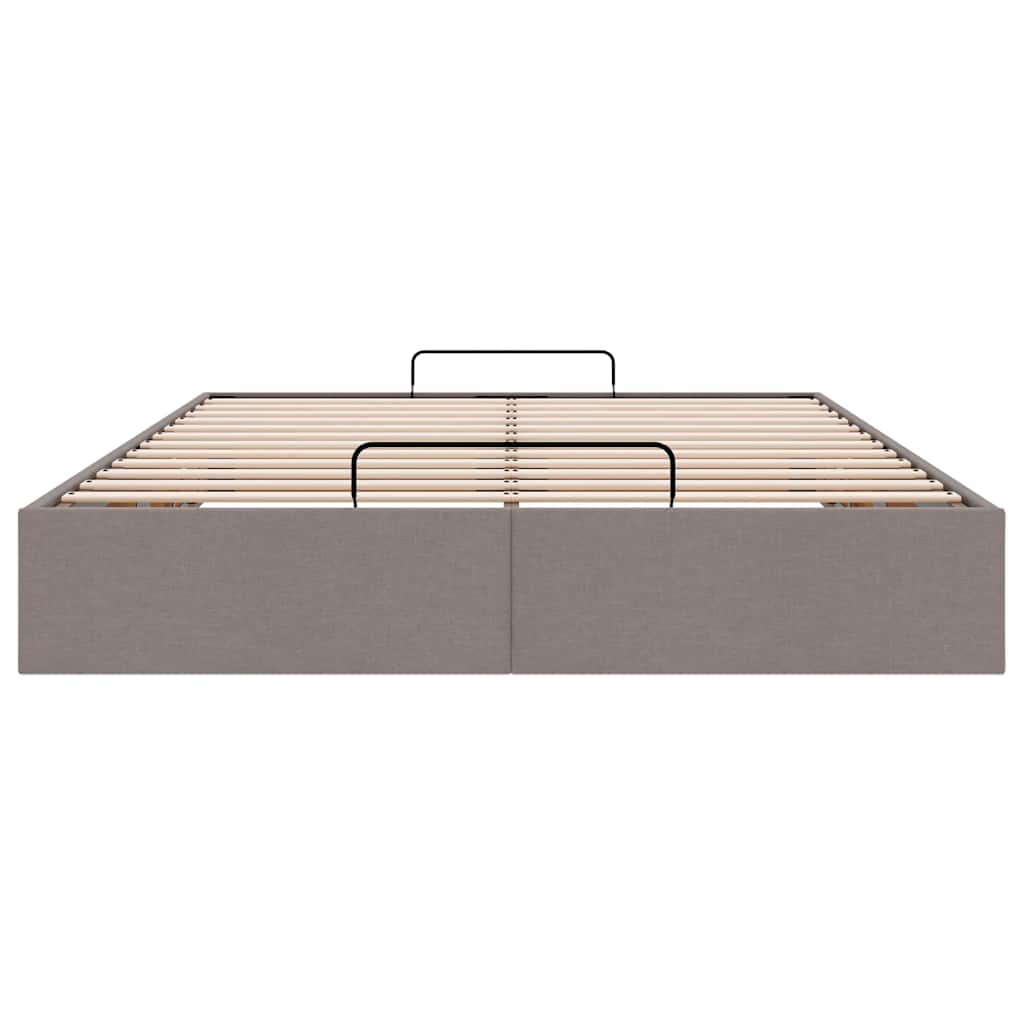 Ottoman-Bett ohne Matratze Taupe 140x200 cm Stoff