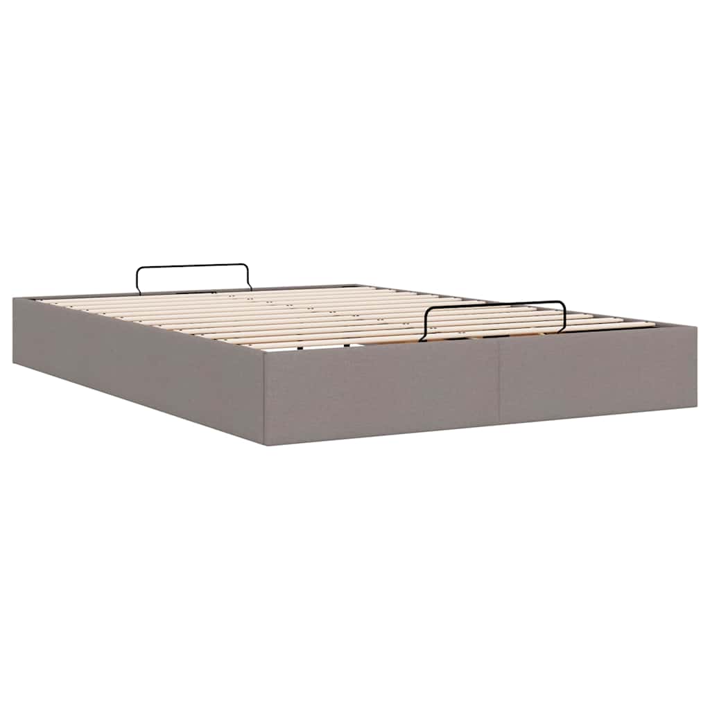 Ottoman-Bett ohne Matratze Creme 140x200 cm Stoff