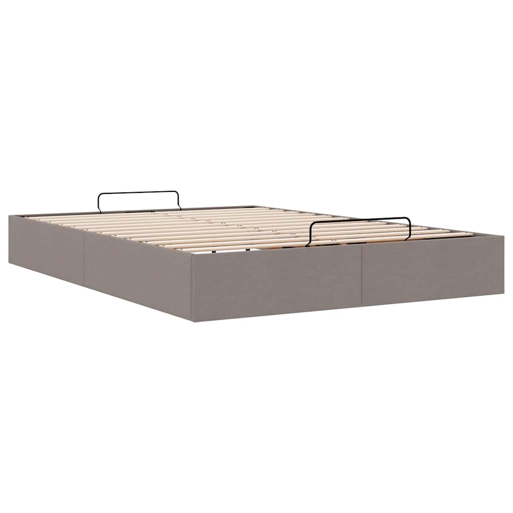 Ottoman-Bett ohne Matratze Creme 140x200 cm Stoff