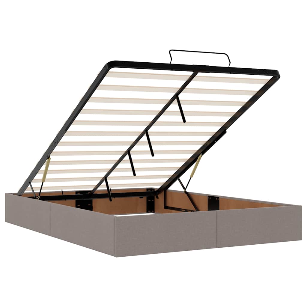 Ottoman-Bett ohne Matratze Creme 140x200 cm Stoff