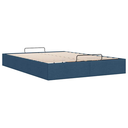 Ottoman-Bett ohne Matratze Blau 140x200 cm Stoff