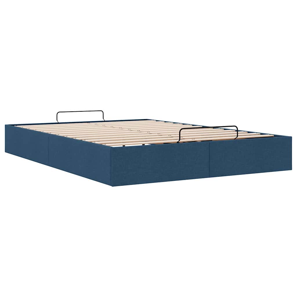 Ottoman-Bett ohne Matratze Blau 140x200 cm Stoff