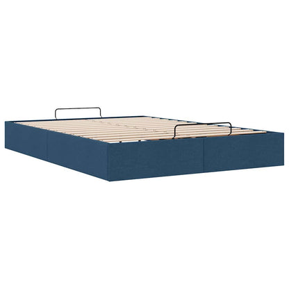 Ottoman-Bett ohne Matratze Blau 140x200 cm Stoff