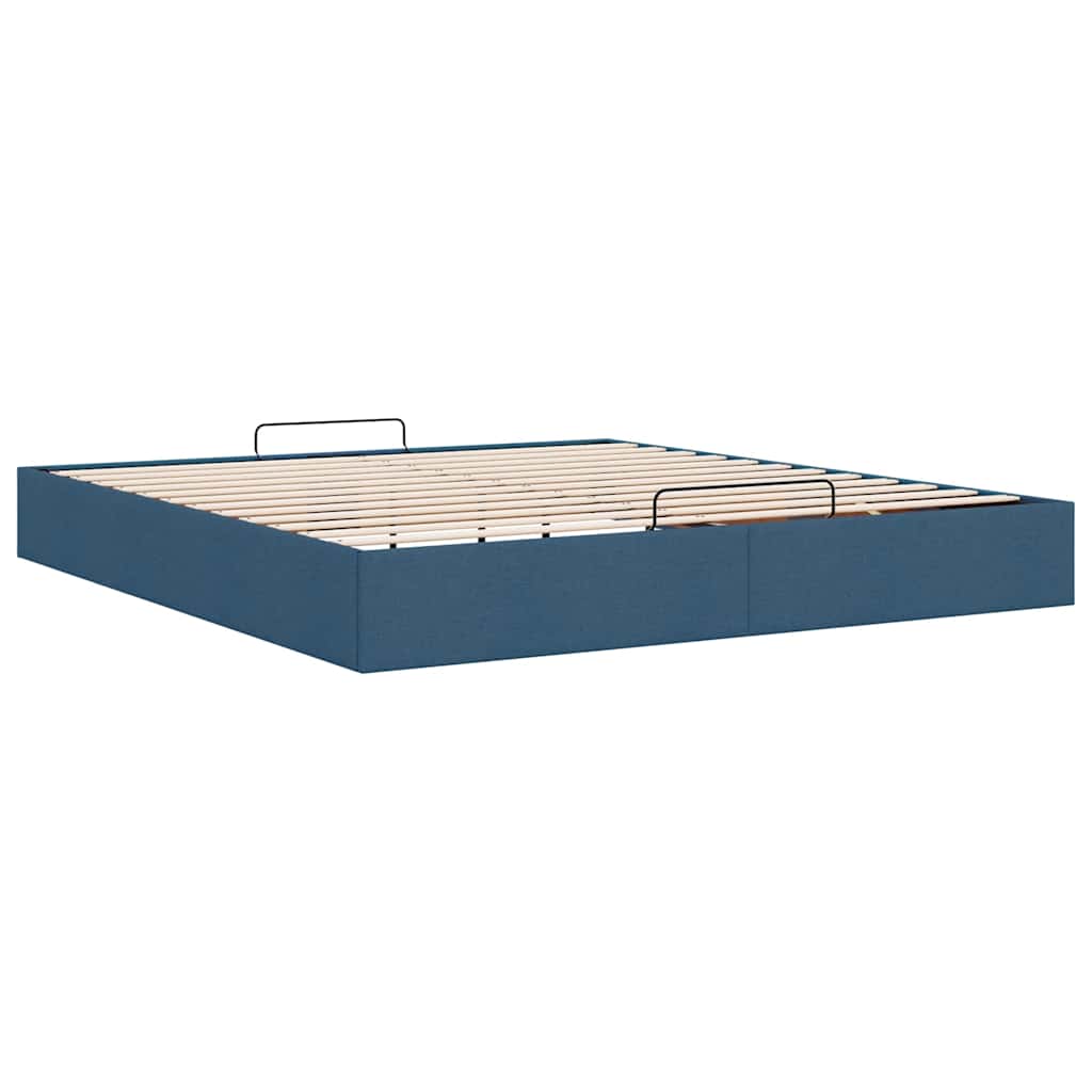 Ottoman-Bett ohne Matratze Blau 160x200 cm Stoff