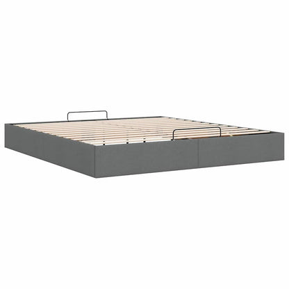 Ottoman-Bett ohne Matratze Dunkelgrau 180x200 cm Stoff