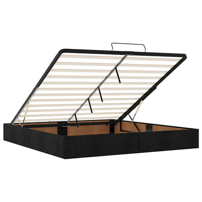 Ottoman-Bett ohne Matratze Schwarz 180x200 cm Stoff