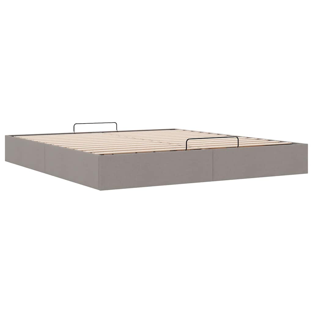 Ottoman-Bett ohne Matratze Taupe 180x200 cm Stoff