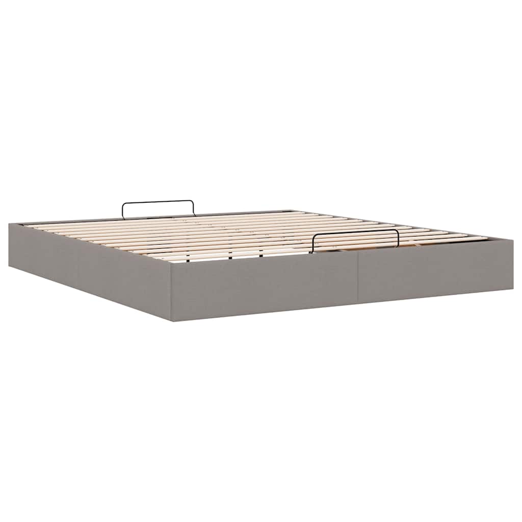 Ottoman-Bett ohne Matratze Taupe 180x200 cm Stoff
