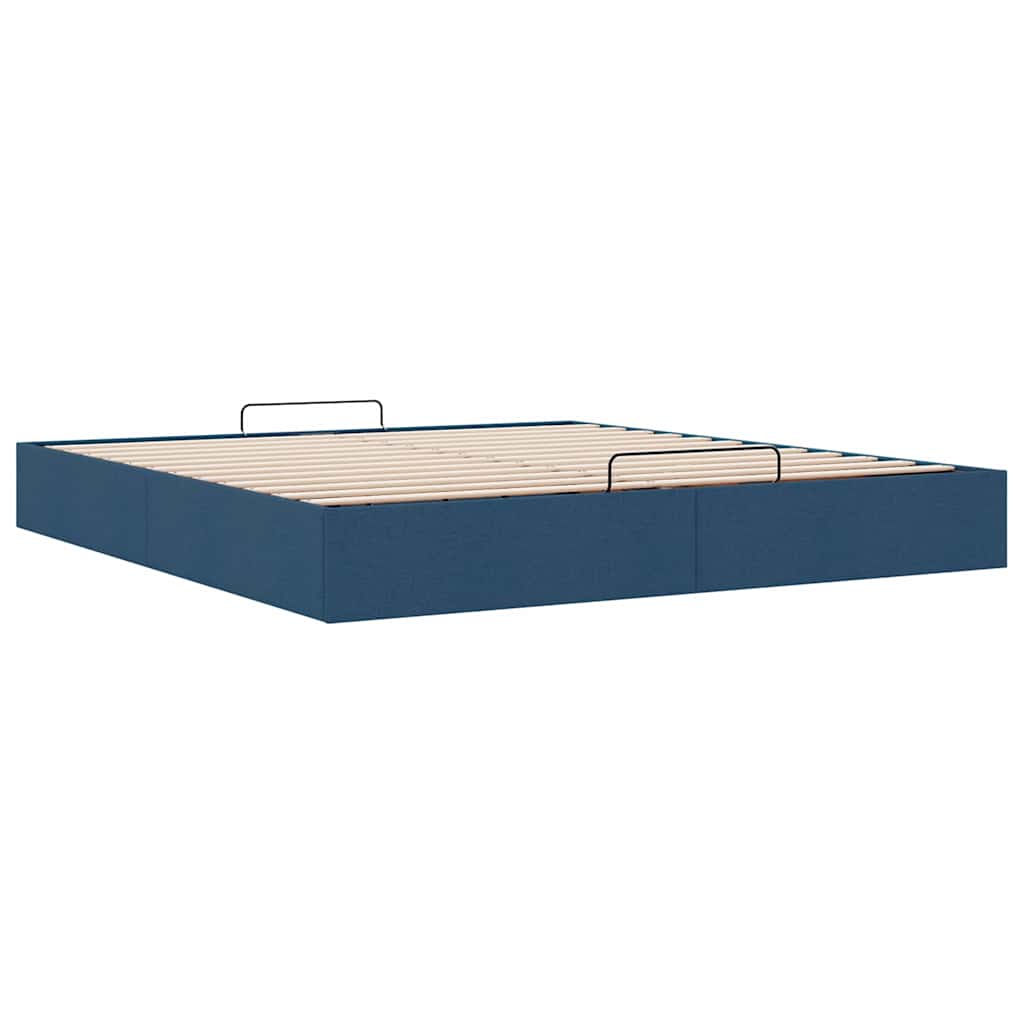 Ottoman-Bett ohne Matratze Blau 180x200 cm Stoff