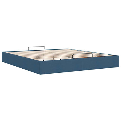Ottoman-Bett ohne Matratze Blau 180x200 cm Stoff