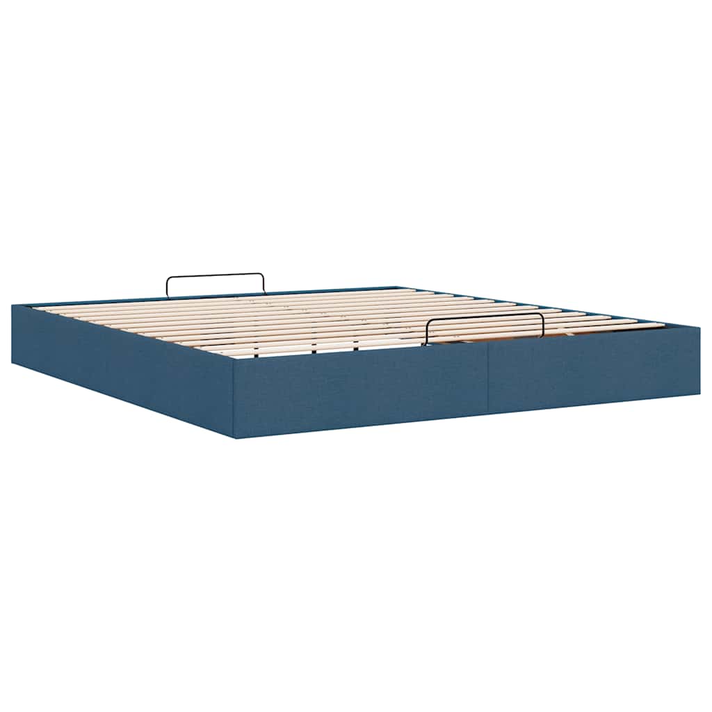 Ottoman-Bett ohne Matratze Blau 200x200 cm Stoff