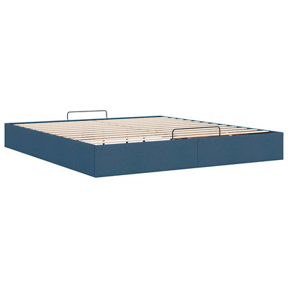 Ottoman-Bett ohne Matratze Blau 200x200 cm Stoff