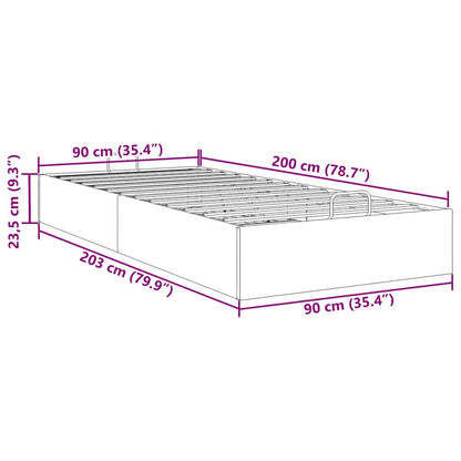 Ottoman-Bett ohne Matratze Rosa 90x200 cm Samt