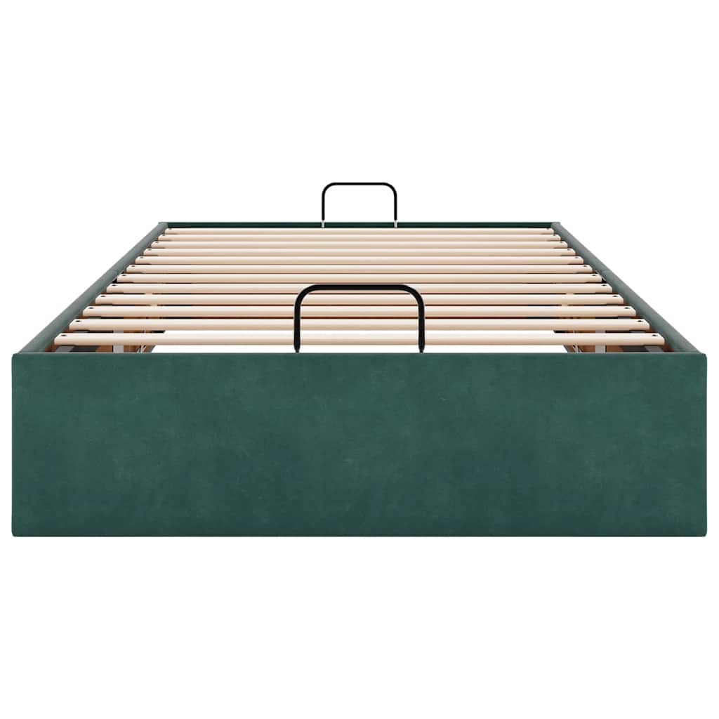 Ottoman-Bett ohne Matratze Dunkelgrün 100x200 cm Samt