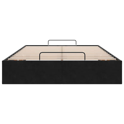 Ottoman-Bett ohne Matratze Schwarz 120x200 cm Samt