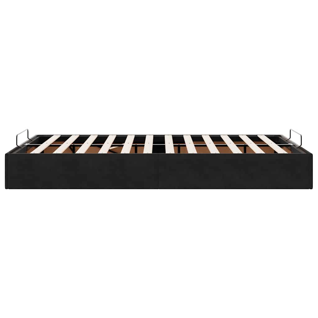 Ottoman-Bett ohne Matratze Schwarz 120x200 cm Samt