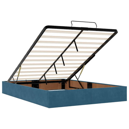 Ottoman-Bett ohne Matratze Dunkelblau 140x190 cm Samt