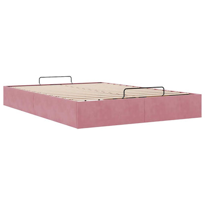 Ottoman-Bett ohne Matratze Rosa 140x190 cm Samt