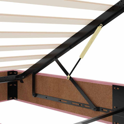 Ottoman-Bett ohne Matratze Rosa 140x200 cm Samt