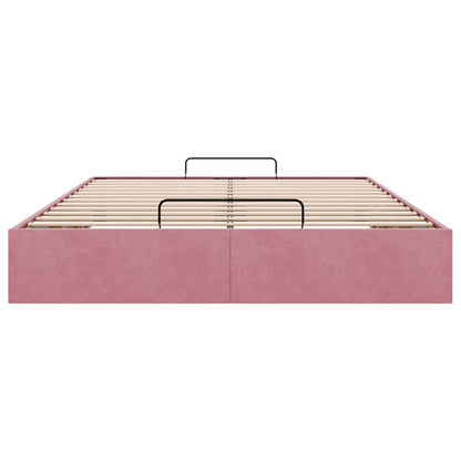 Ottoman-Bett ohne Matratze Rosa 140x200 cm Samt